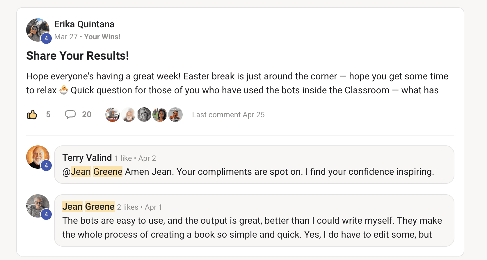 Member Share Your Results — bots are easy and simplify book creation