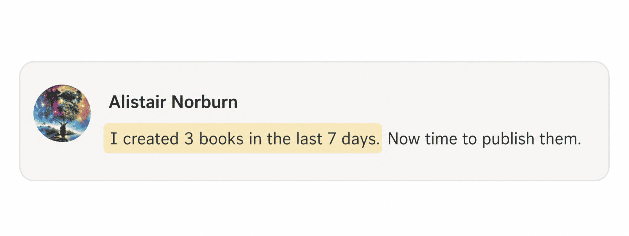 Alistair Norburn — three books created in seven days, ready to publish