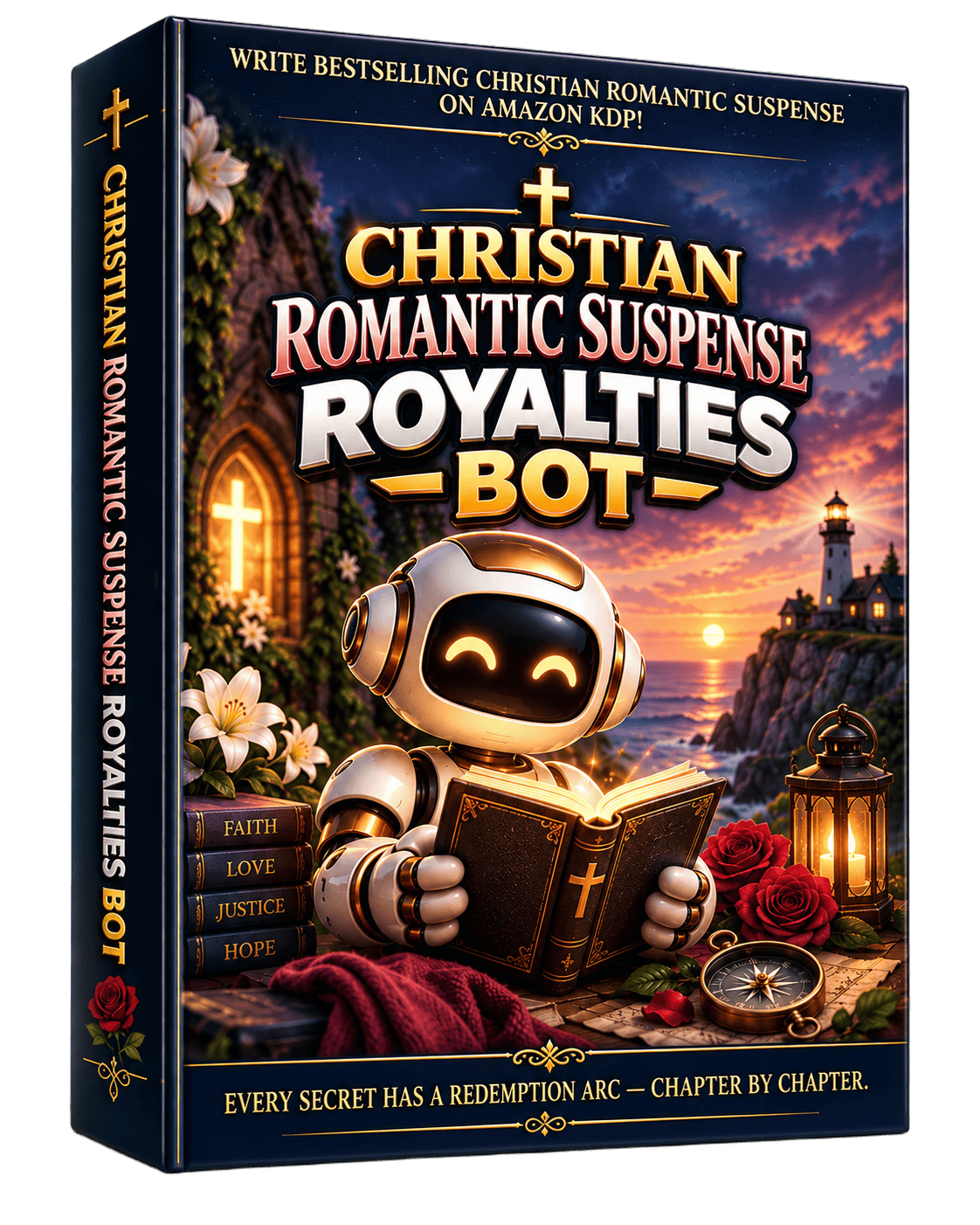 Christian Romantic Suspense Royalties Bot — 3D box art