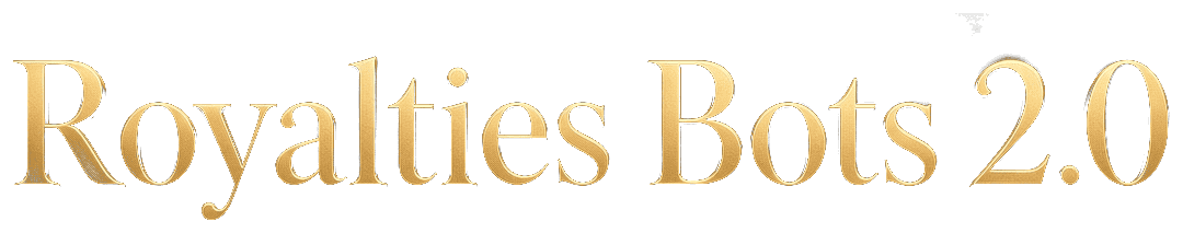 Royalties Bot 2.0 — gold wordmark